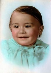 Daughter of Boone and Zenaida Hallberg, Maria Elizabeth Hallberg Ruiz at one year of age, 21 September 1962, Oaxaca de Juarez, Oaxaca, Mexico