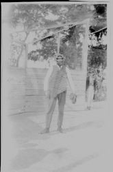 Analy High School baseball catcher "Doc" Staton in March 1921 during a game with Sonoma