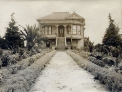 Home of Mary (Chandler), Charles Olcott and Melvin DaVall family, northeast of Graton, California