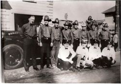 Sebastopol firemen in front of their fire truck, about 1927