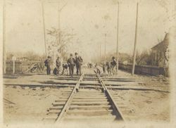 P&SR Railway tracks cross the California Northwestern tracks on Sebastopol Road, March 2, 1905