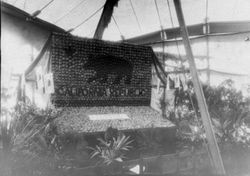 Gravenstein Apple Show display by the town of Sonoma showing the California Bear flag made of apples