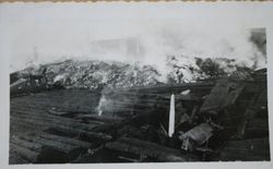 Burned platform at the R. M. Wetmore Packing House in Sebastopol, about 1943