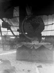 Circa 1930 Gravenstein Apple Show Forestville display of the world globe made of apples