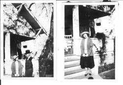 Bunni Myers with her grandfather Chester Myers, about 1920, and photo of Bunni alone taken as the same time