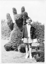 Unidentified girl of the Sebring/Allen family at Pendray's Gardens Victoria, British Columbia, August 15, 1941