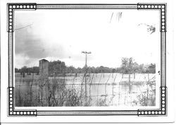 Flood waters south of the highway on the east side of the Laguna de Santa Rosa in Sebastopol, California, 1940s