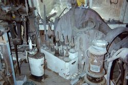 Old coal stove at George H. Smith's Georgetown near Sebastopol, California, 1997