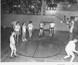 Analy High School faculty basketball team of 1951 in the Analy gym