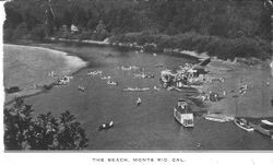 Monte Rio beach on the Russian River, 1909, postmarked "Monte Rio April 10, 1909"