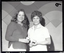 Unidentified staff at the Palm Drive Hospital service awards, 1984
