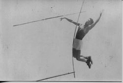 Analy High School pole vaulter Kanemi Ono, about 1935