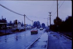 Gravenstein Highway South near Fircrest Market, looking north in Sebastopol, California, 1970