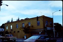 Pease Pharmacy store at the corner of Bodega Avenue and Main Street, Sebastopol, California, 1976