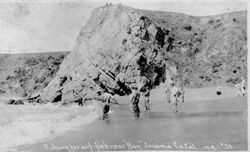 Fishing for surf fish near "Bay" Sonoma Co. Cal