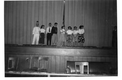 Analy High School students on the auditorium stage, 1951