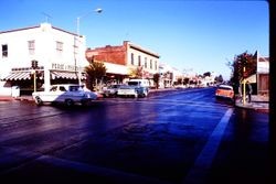 Intersection of Main Street and Bodega Avenue in Sebastopol, California, 1970