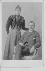 Studio portrait of Rebecca and James Malone--related to early pioneer families of Sebastopol