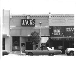 Jack's Bar and Jack Clark Men's and Boys Shoes, North Main Street, Sebastopol, 1960s or 1970s