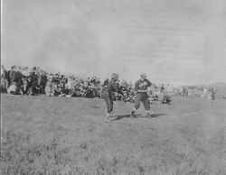 Baseball players on Graton's baseball field in downtown Graton, between Edison and Bowen Streets, a block south of downtown, 1911