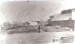 1906 Earthquake damage--Barnes Block on Main Street Sebastopol (Ronsheimer's Store, Berry& Phillips Barber Shop and Borba Cigar Stand -Joseph Borba)