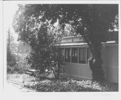 P&SR streetcar located near Analy High School that was used as a residence by Mrs. Vinnie Hampton in the 1950s and 1960s