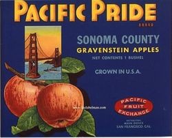 Pacific Pride brand Sonoma County Gravenstein Apple box label