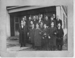 Mrs. Heith's Sunday school class picture of Ravenna, Ohio Congregational Church group taken February 13, 1896