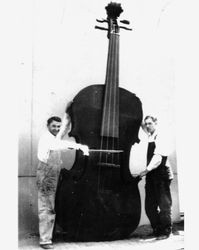 World's Largest Fiddle made by the Bridgeford Planing Mill of Sebastopol in 1928 or 1929