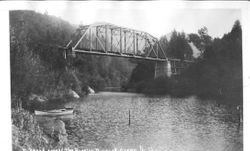 Railroad bridge over Russian River at Cosmo (Hacienda). Russian River recreation and resort area