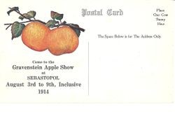 1914 Gravenstein Apple Show advertisement postcard
