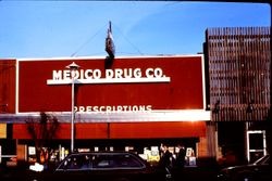 Medico Drug Co. store on North Main Street, Sebastopol, California, 1977