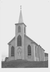 Side view of St Teresa's Catholic Church in Bodega, California