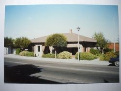 P&SR railroad depot building in Sebastopol, California in 1990 when it was used by Clarmark Florist