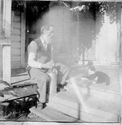 Mr. Shaw and cat, about 1908