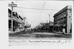 Main Street, Sebastopol, California looking north, about 1908