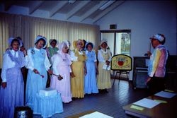 Jolly Appelettes group performing in pioneer costume at an unidentified location