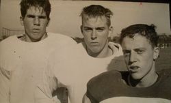 Analy High School Tigers football, 1953--team members Butch Blacksheer, Bob Foster and Russ Reade
