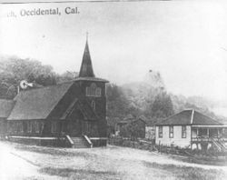 St Philip's Catholic Church, Occidental, California, located at 3730 Bohemian Highway, about early 1900s