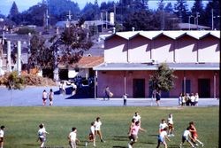 Students around the Brookhaven Middle School gymnasium, 1970s