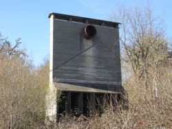 Two views of the remnant of an old apple dryer on Occidental Road near Barlow Lane