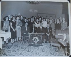 Sebastopol Lions Club banquet at the Topaz Room in Santa Rosa, March 5, 1952 (Sebastopol Lions Club scrapbook photo)