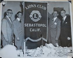 Sebastopol Lions Club charter member Asa Sullivan and other Lion's Club members, 1950s (Sebastopol Lions Club scrapbook photo)