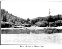 River Scene at Monte Rio, from postcard booklet of Monte Rio on the Russian River, California, about 1900