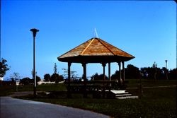 Construction of the gazebo at Brookhaven Park in Sebastopol, summer 1976