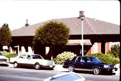 P&SR depot (and former Clarmark Flower shop) at 261 South Main Street just prior to the restoration of the depot as the West County Museum, October 1990