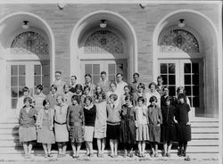 Analy yearbook, Azalea, photo of the school office force under direction of Miss Adelaide Dick and Miss Grace Davis, about 1927