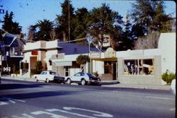 Stores along the east side of the 200 block of North Main Street, Sebastopol, California, 1970s