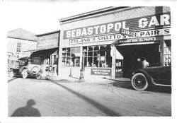 McCaughey Bros Inc.'s Sebastopol Garage, Wing Yuen Tai Co. General Merchandise and Japanese & Chinese Employment Office and Bridgeford Planing Mill, 1920s