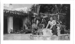 George F. Streckfus at Casa de Pico in Old Town, San Diego in 1950